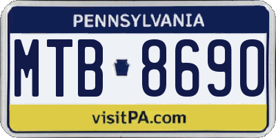 PA license plate MTB8690
