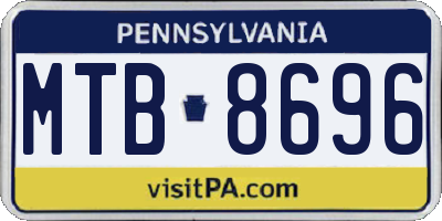 PA license plate MTB8696