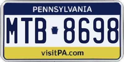 PA license plate MTB8698