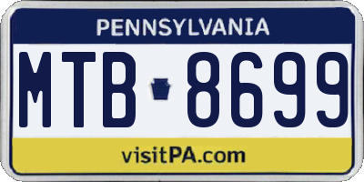 PA license plate MTB8699