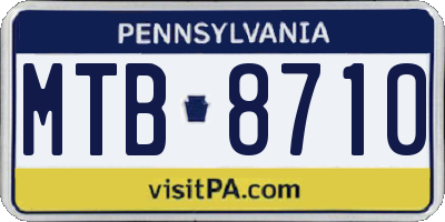 PA license plate MTB8710