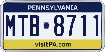 PA license plate MTB8711