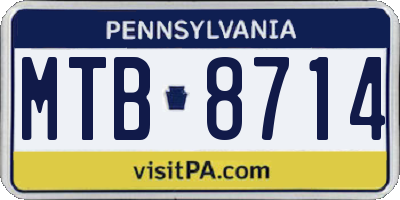 PA license plate MTB8714