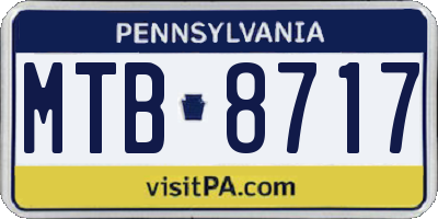 PA license plate MTB8717