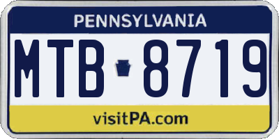 PA license plate MTB8719