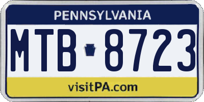 PA license plate MTB8723