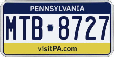 PA license plate MTB8727