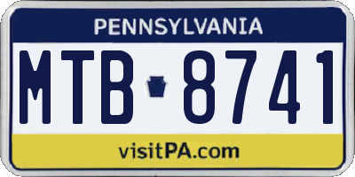 PA license plate MTB8741