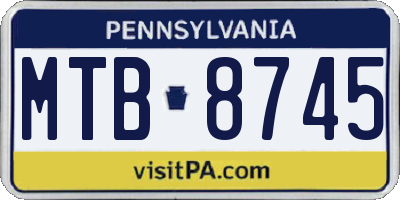PA license plate MTB8745