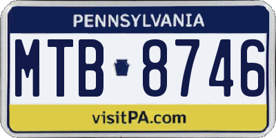 PA license plate MTB8746