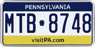 PA license plate MTB8748