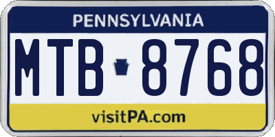 PA license plate MTB8768