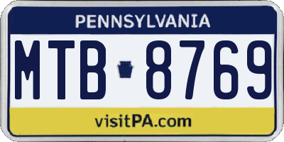PA license plate MTB8769