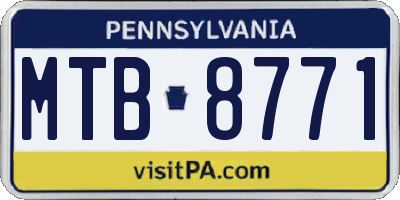 PA license plate MTB8771