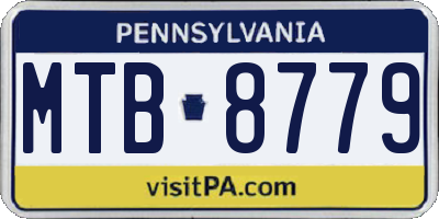 PA license plate MTB8779