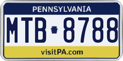 PA license plate MTB8788