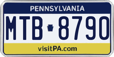 PA license plate MTB8790