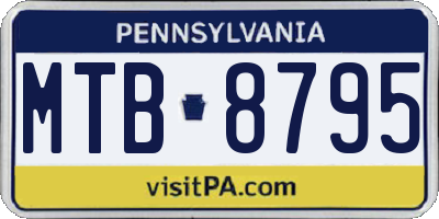 PA license plate MTB8795