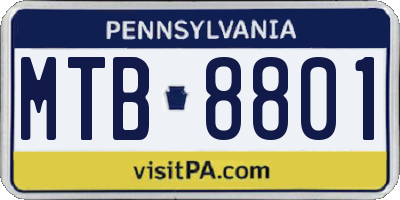 PA license plate MTB8801