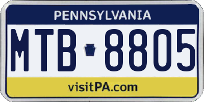 PA license plate MTB8805