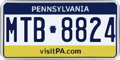 PA license plate MTB8824