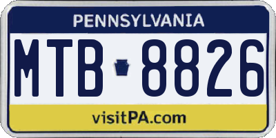 PA license plate MTB8826