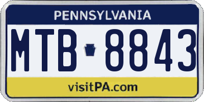 PA license plate MTB8843