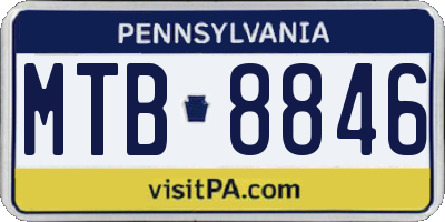 PA license plate MTB8846