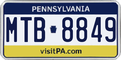 PA license plate MTB8849