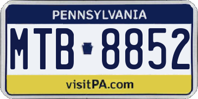 PA license plate MTB8852