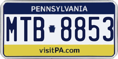 PA license plate MTB8853