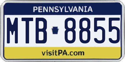PA license plate MTB8855