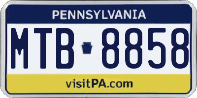 PA license plate MTB8858