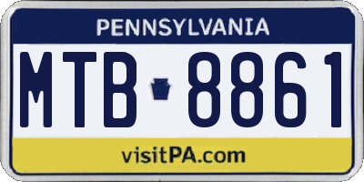 PA license plate MTB8861