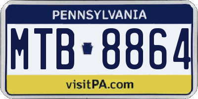 PA license plate MTB8864