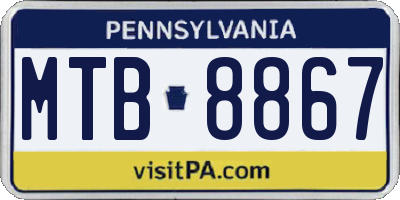 PA license plate MTB8867