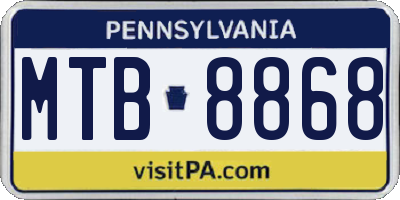 PA license plate MTB8868