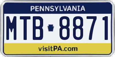 PA license plate MTB8871