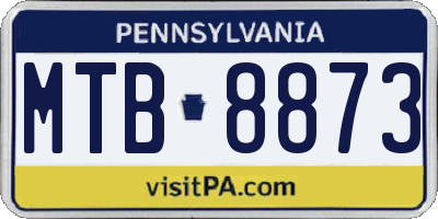 PA license plate MTB8873