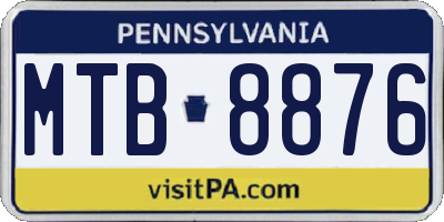 PA license plate MTB8876