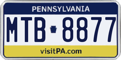 PA license plate MTB8877