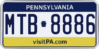 PA license plate MTB8886