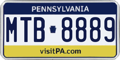 PA license plate MTB8889