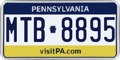 PA license plate MTB8895