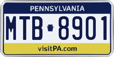 PA license plate MTB8901