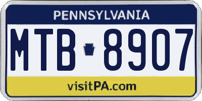 PA license plate MTB8907