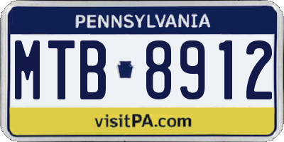 PA license plate MTB8912