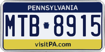 PA license plate MTB8915