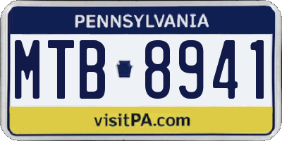 PA license plate MTB8941