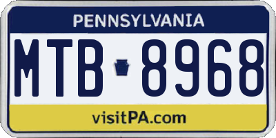 PA license plate MTB8968